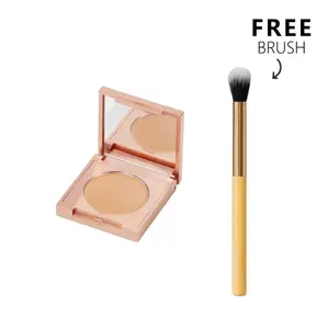 Cream Concealer with FREE Makeup Brush, Full Coverage Buildable Concealer for Under Eyes, Dark Circles & Blemishes, Long-Lasting Matte Finish, Cruelty-Free