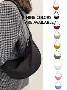 Smart Moon Shape Bag, Crescent Bag, Adjustable Shoulder Strap Mini Bag, Lightweight Waterproof Nylon Material, Zipper Closure, Casual Crossbody Bag for Everyday Use
