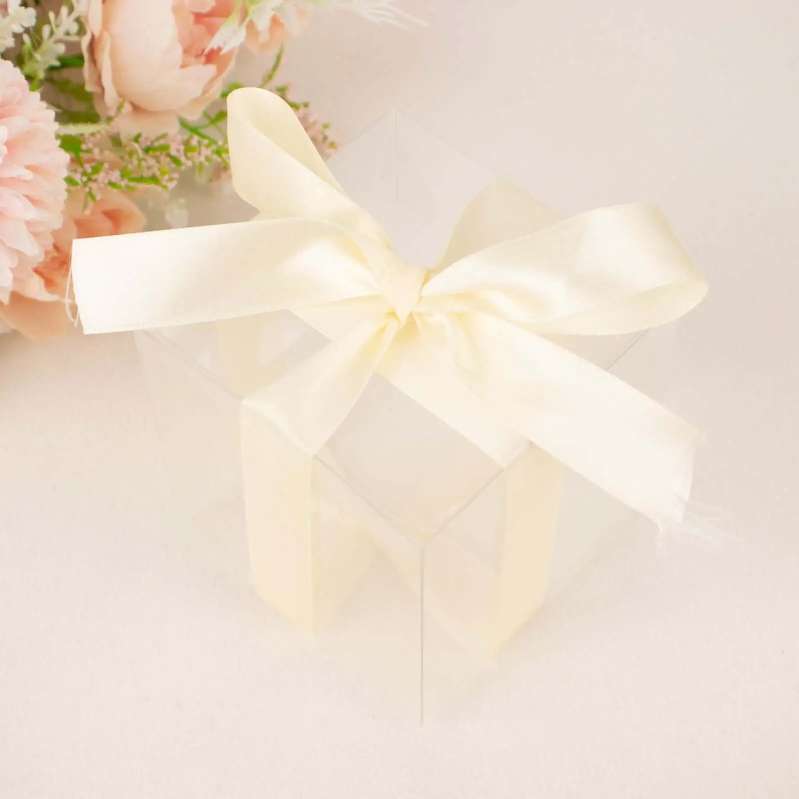 Ivory Single Face Decorative Satin Ribbon 100 Yards 7/8"