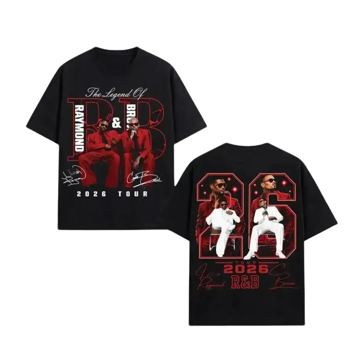 R&B Tour HipHop Music Shirt Ch.Brown Usher Raymond The R&B Tour 2026 Unisex Tee