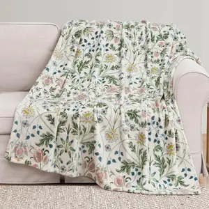 Jessica Simpson Plush 50"X60" Throw Blanket - Midnight Garden Loden Green