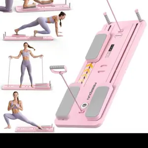 Pilates Board - Pilates Reformer Set, Multi-Purpose Foldable Pilates Reformer Board For Home, 4 In 1 Pilates Sliding Board(Pink)