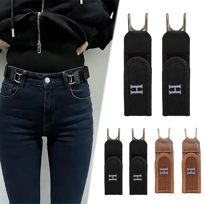 No Buckle Elastic Stretch Belt for Men & Women, Adjustable Buckleless Belt Hook, Invisible Unisex Belt for Jeans, Pants