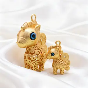2026 will be rich soon, hollow horse-shaped pendant pendant, national tide zodiac year of the horse