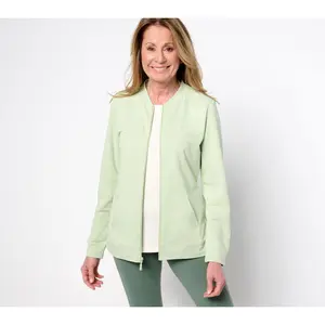 Denim & Co. Active French Terry Zip Jacket w/ Kangaroo Pocket