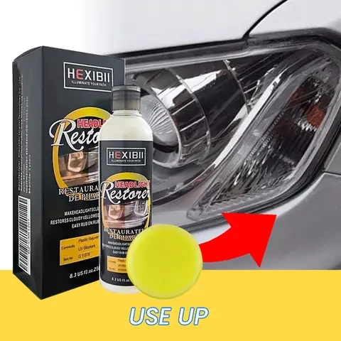 HEXIBII DIY Car Headlight Restorer & Cleaner Compound - DIY Car Care Protectant for Vehicles, All Weather Protection, Removes Dullness/Yellowing/Oxidation, Boosts Improved Visibility, Cost-Effective Solution