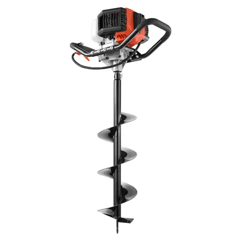 VEVOR 43cc Gas-Powered Post Hole Digger Tool Kit, 1 Drill Bit, Ball-Bearings Drive, Anti-Vibration Foam Handle, Corrosion-Resist Alloy Steel Auger, Auger Attachment, An Oil Can, Alloy Gears, EPA-Certified for Farmland, Garden Use, Boosts Durability
