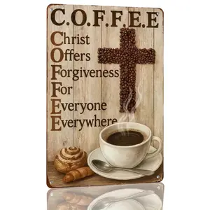 Coffee Christ Offers Forgiveness Sign Aluminum Coffee Christ Offers Forgiveness Decorative Sign Religious Rustic Metal Wall Art For Kitchen Coffee Bar Farmhouse Christian Home Decor 12×8 Inch