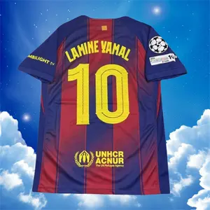 25 26 Home Red Blue Yamal 10# short sleeve Soccer Jersey
