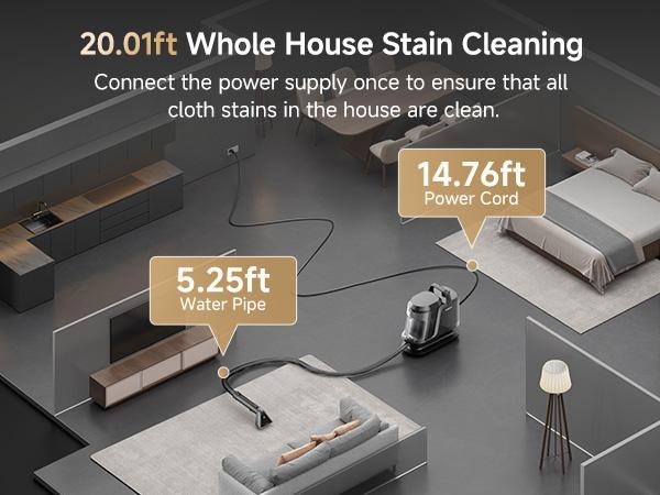 Uwant Steam Portable Carpet Cleaner , 18Kpa Powerful  Spot Cleaner Machine, Upholstery & Sofa Cleaner for Home，Car and Auto Detailer，Pet Stain Remover，Steam Vacuum