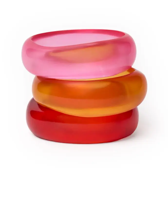 Esther Resin Bangle Set of 3 - Pink, Red and Orange