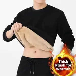 Men's Thick Thermal Sweater for Winter - Loose Fit Long Sleeve with Ribbed Cuffs & Hem, Cozy Warm Casual Knitwear, Versatile for Autumn and Winter