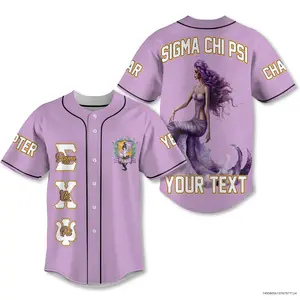 Sorority Baseball Jersey - Custom Sigma Chi Psi Baseball Jersey Mermaid Style