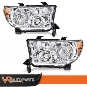 Amber Corner Chrome Headlights Fit For 2007-13 Toyota Tundra 08-17 Sequoia USA