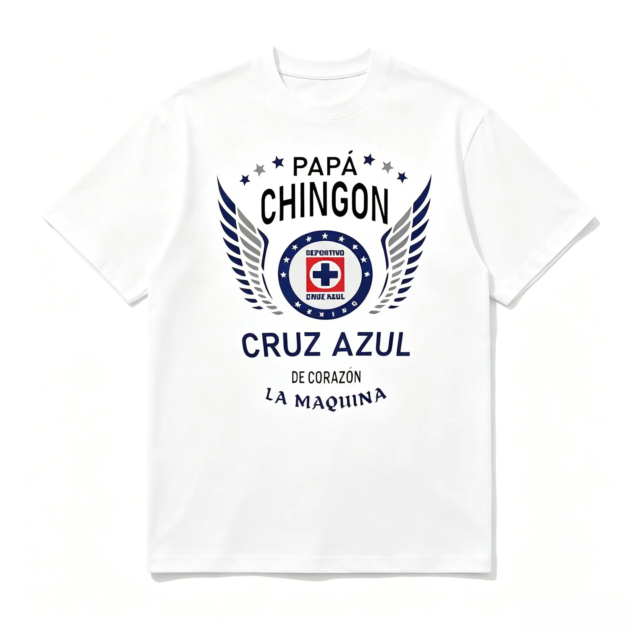 Men's 100% Cotton Round Neck Shortsleeve Graphic T-Shirt with 'Papa Chingon' Print, Dad-Theme Casual Tops, Machine Washable, All-Season Menswear, All Seasons