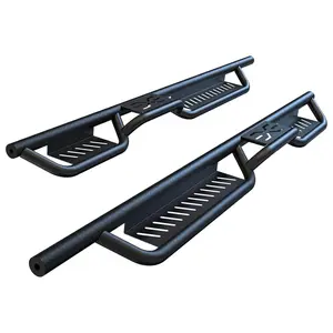 GARVEE Running Boards Compatible with 2007-2018 Jeep Wrangler JK JKU Unlimited 4 Doors, Black Powder Coated Steel Nerf Bar, Two Stairs, 6 Inch Side Steps