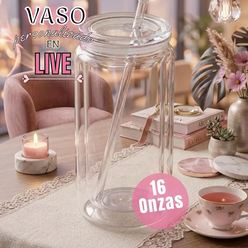Vaso Snowglobe de 16 onz personalizado en vivo!!!