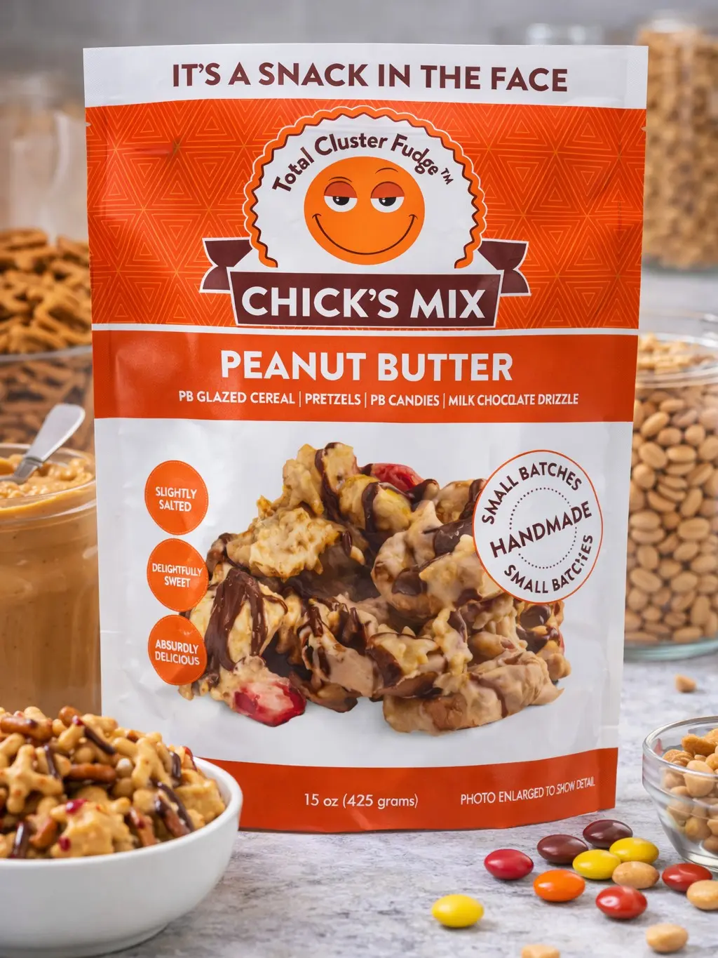 Total Cluster Fudge Chick's Mix Peanut Butter, 15 oz