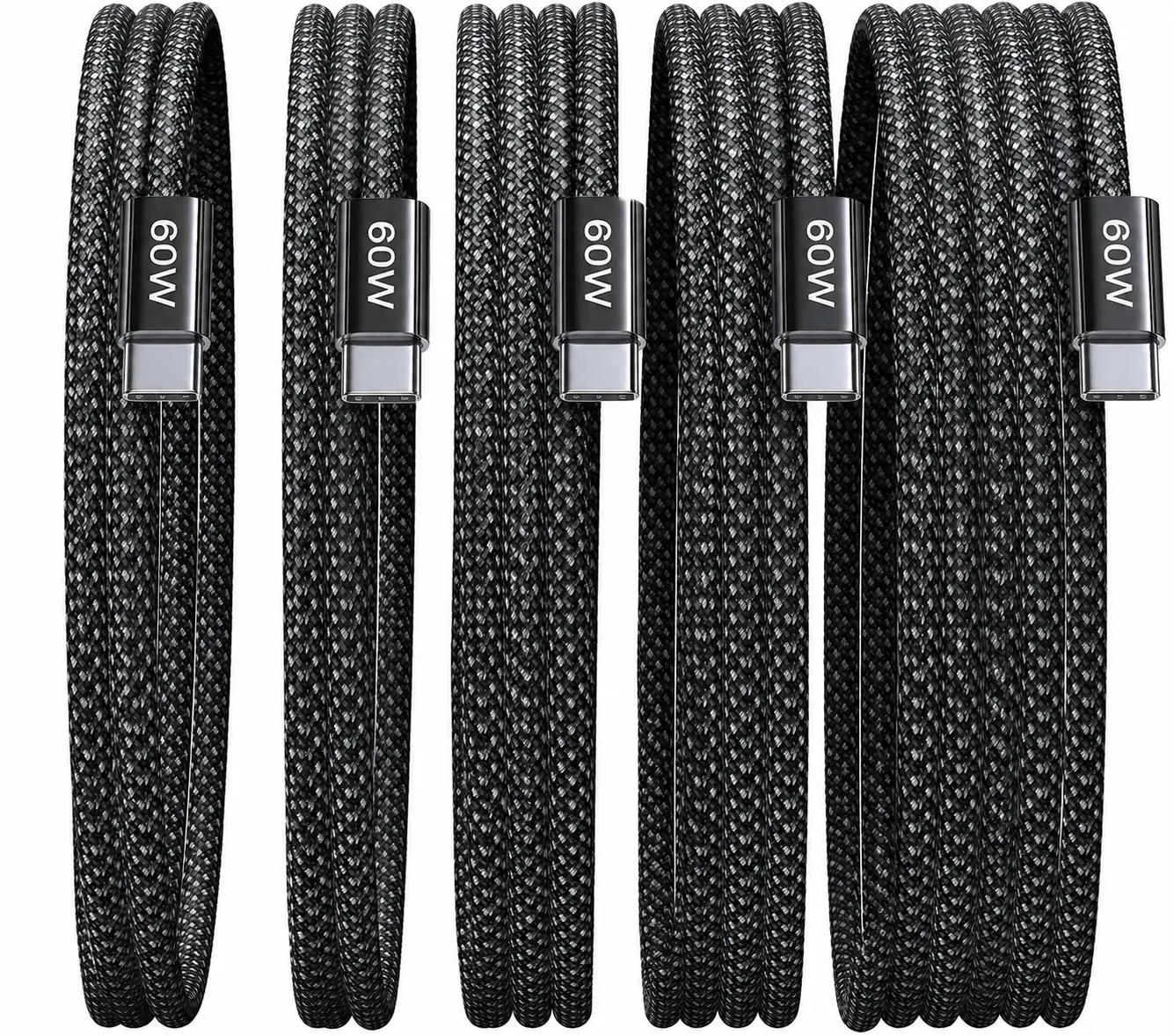 USB C Cable 5 Pack, 60W Fast Charging USB C to USB C Cable, 3.3FT 3.3FT 6.6FT 6.6FT 10FT Charging Cable for iPhone 17 16 15, iPad, Samsung Galaxy S26 S25 S24, Home, Office, Car & Travel
