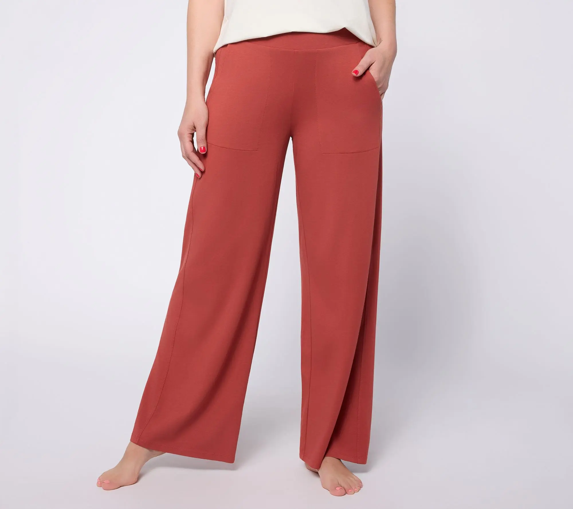 AnyBody Regular Cozy Knit Jersey Full Length Pant