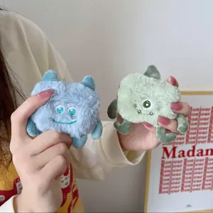 Blue-Green Plush Monster Case For AirPods1/2/3/Pro | 3D Cute Monster Design + 2 Colors | Soft Fur Full Cover + Shockproof Scratch-Resistant | Daily Outing/Commute Cute Trendy Style