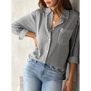 Women's Casual Loose Striped Shirt