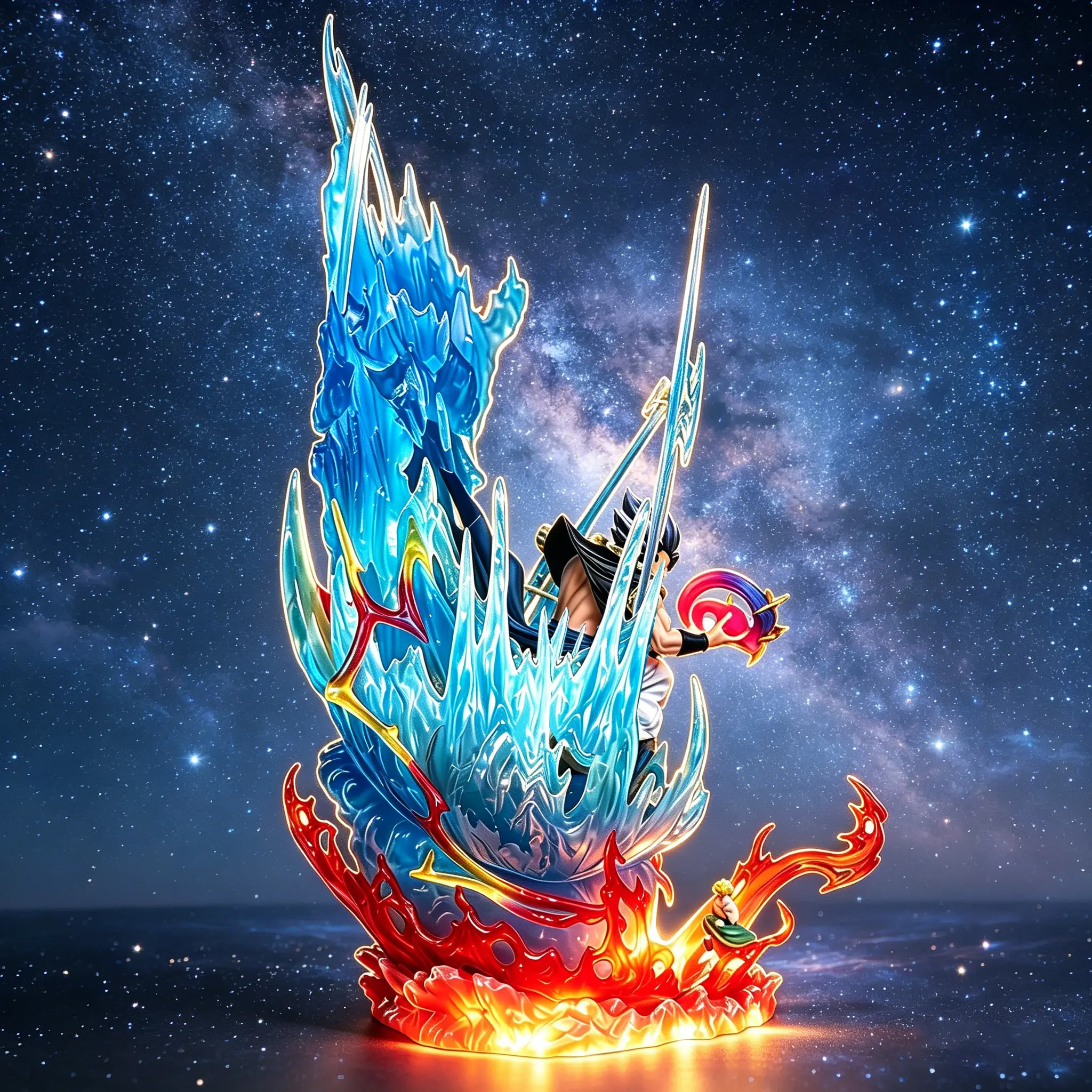 DBZ Super Anime Figure Decorate Statue 3-Head Replaceable Lamplight Base Exquisite PVC Craft with Gift Box Perfect for Home Decoration Anime Collectors Christmas Gifts for DBZ Fans