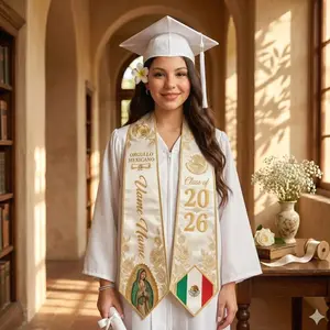 Mexican Graduation Stole 2026 Personalized – Virgen de Guadalupe Sash, Orgullo Mexicano, Custom Name, Hispanic Graduation Gift