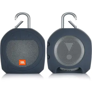 Protective Silicone Stand up Carrying Case for JBL Clip 3 Waterproof Portable Speaker(Blue)