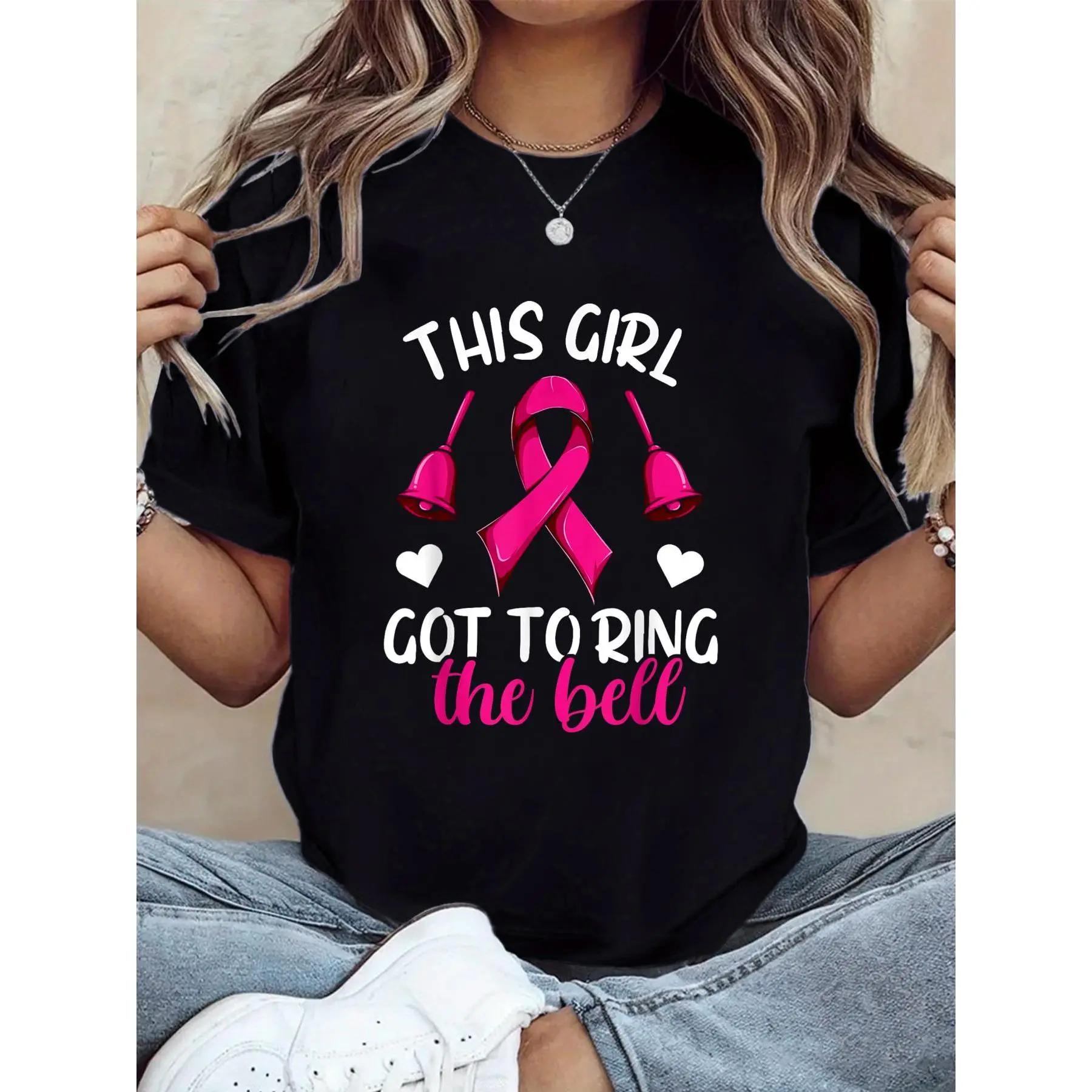 End Of Chemo Bell Shirt Women Girls, Breast Cancer Survivor T-Shirt