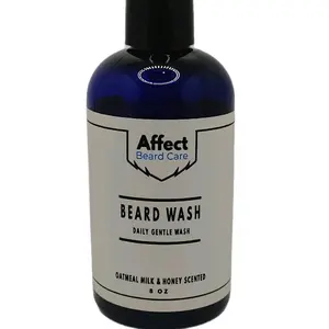Affect Beard Wash - Daily Gentle Wash with Oatmeal Milk & Honey Scented 8 oz Bottle - Foaming, Cleanser Skin Repair Skincare Comfort