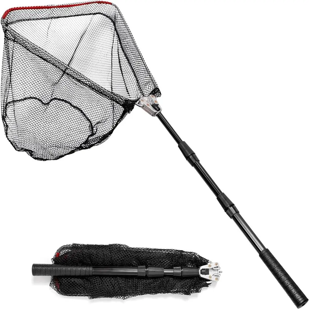 Collapsible Fishing Landing Net, Folding Fishing Net, Fishing Net with Long Telescoping Pole Handle, Leisure & Outdoor Recreation Equipment, Fishing Accessories, Fishing Supplies