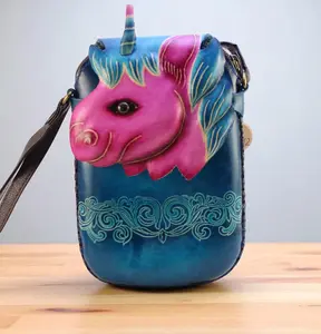 Genuine Handmade Leather Horse Purse , Crossbody , Phone Bag, Shoulder Bag, Mini Bag, Animal-themed Bag