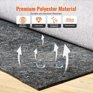 VEVOR Rug Pad Gripper 8' x 10' Protective Carpet Pad 0.24" Thick for All Floors