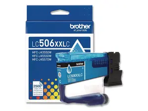 Brother Genuine LC506XXLC Super High Yield Cyan Ink Cartridge (for use with 4355, 4555, and 4557 Printers)
