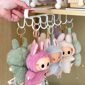 12 Hooks Storage Rack Home Organizer Hook For Labubu Organizer Wall Hanging Plush Doll Pendant Holder Door Closet Hanger for Labubu