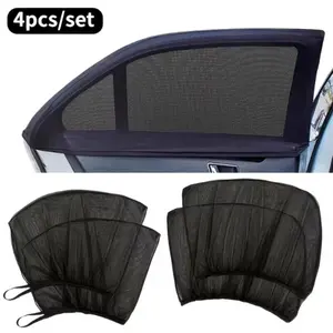 4pcs Car Side Window Sunshade, Sun Shade Portable, Mosquito Net Breathable Curtain UV Protection Heat Insulation Window Cover, Suitable for Cars And Suvs, Easy to Install, Breathable Mesh Material, Blocks Harmful UV Rays, Provides Sun Protection
