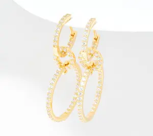 Diamonique x Kathy Levine Jetsetter Hoop Earrings, Sterling Silver