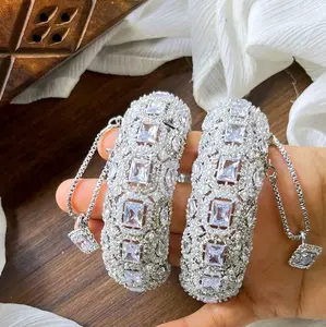 AD Kara Set Chunky Bangle Cuff Bracelet with Colorful Beads and Elegant Design for Stylish Outfits Fashionable Jewelry