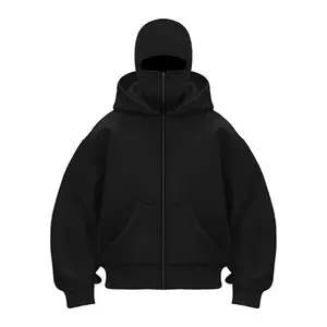BalaclavaMenZipHoodieWinterWarmCasualSweatshirtY2KwithHoodedFaceMaskZipperDesignSportsJacketOutdoorActivitiesAutumnoutfits