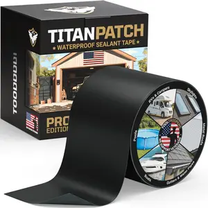TITANPATCH PRO  Sealant Tape - Black 4" x10' - Stops Leaks  & Stays Sealed for 15+  - Sticks to RVs, Roofs, Pools, , Gutters - Built for Harsh Weather (-40?F to 190?F)