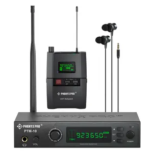 Phenyx Pro PTM-10-1B UHF Stereo Wireless In-Ear Monitor System – 900MHz Selectable Frequency, Rack Mountable IEM Kit, 160ft Range, for Stage, Studio, Exhibit, Lecture, Speech