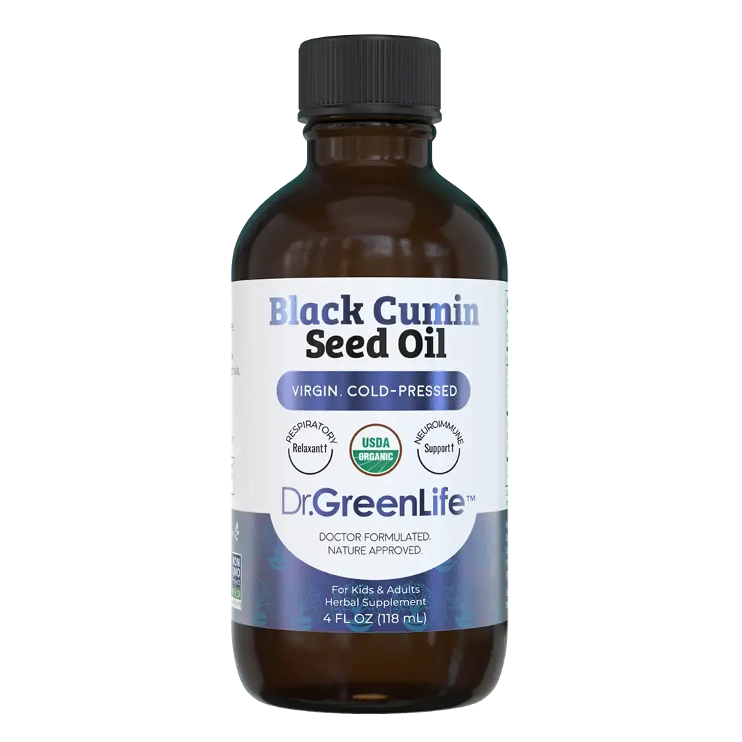 Dr. GreenLife Organic Black Cumin Seed Oil - Virgin, Cold-Pressed