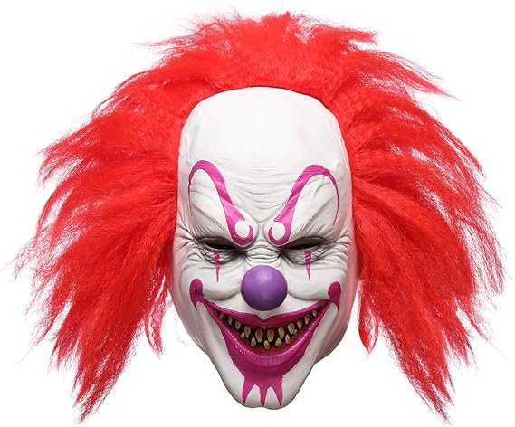 halloween festivity Terror Joker Mask,Killer Joker Latex Mask, with various horror styles, suitable for cosplayers and Halloween enthusiasts, suitable for role-playing at haunted house carnival prank props themed parties