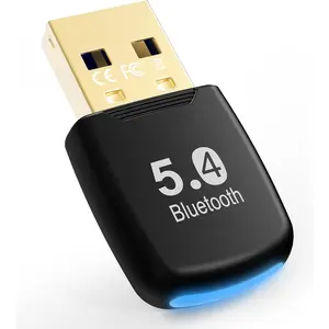 5.4 Bluetooth Dongle - 20M Range USB Adapter for PC, Plug and Play, Supports Laptop Headphones, Keyboard, Mouse - Windows 11/10/8.1