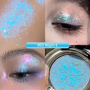 Chameleon Highlighter Eyeshadow, Shimmering Blue, Brightening Eye Shadow, Multi-Reflection Colors, Daily Use, Music Festival Makeup, Glitter Shimmer Eyeshadow