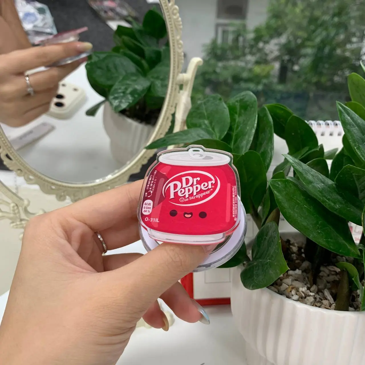 Cute Red Soda Can Acrylic Phone Grip | Kawaii Carbonated Drink Griptok for iPhone & Android | Soft Drink Pop Can Character Phone Stand Holder | Funny Aesthetic Tech Accessories Gift for Teens