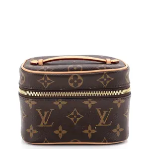 Pre-owned Louis Vuitton Canvas Coated Toiletry Bags Nice Vanity Case Monogram Canvas Nano by Rebag