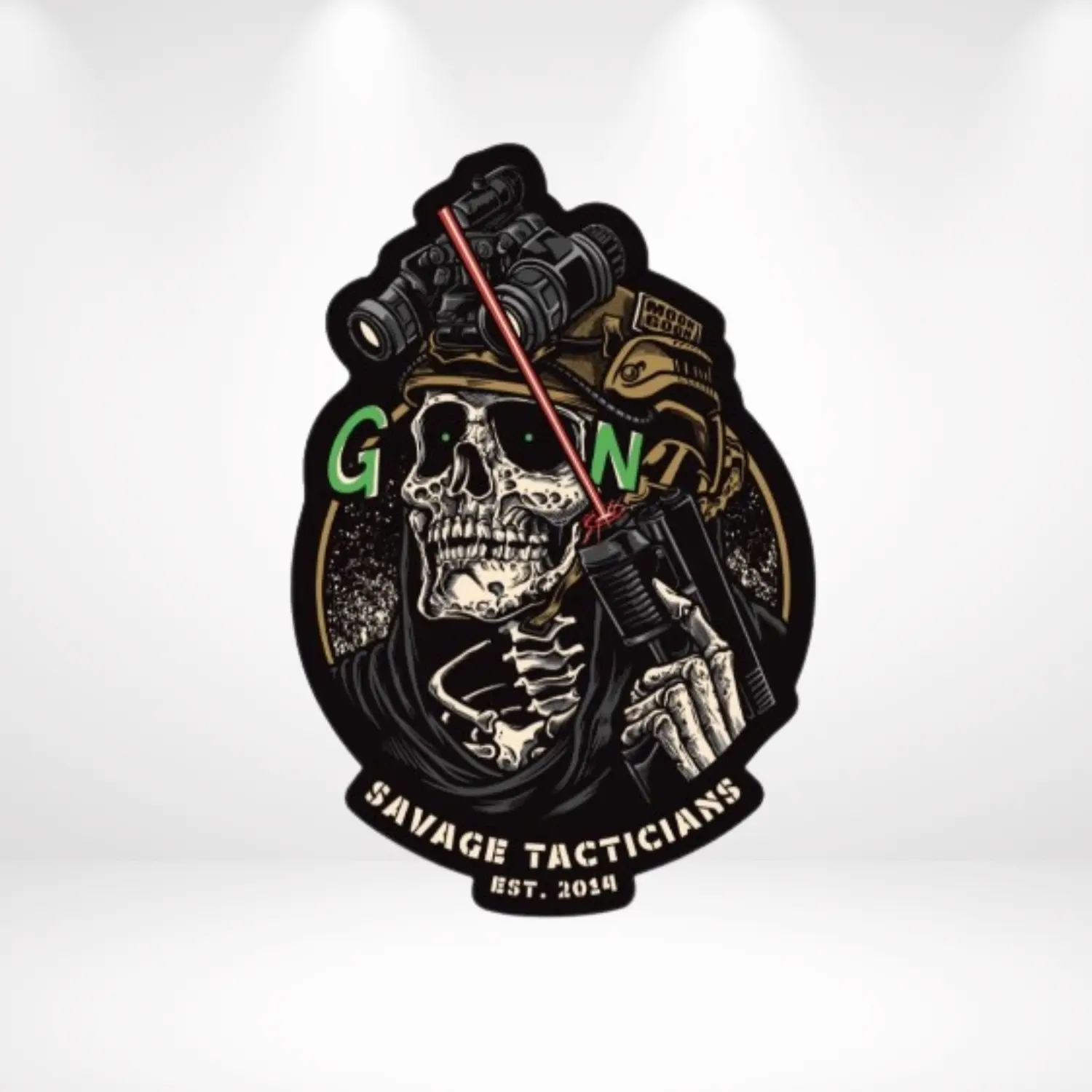 Savage Tactician Sticker – Tactical Goon Meme Vinyl Decal, Military Humor Aesthetic, Funny Operator Sticker for Laptop, Car, Water Bottle