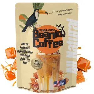 Beanio Caramel Protein Coffee – Premium Instant Coffee with Collagen & Cacao – Clean Energy, Keto, Sugar-Free, Dairy-Free